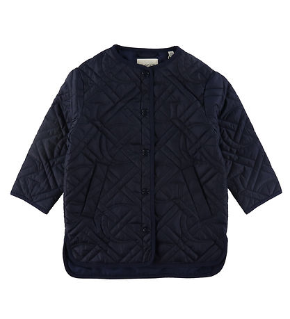 GANT Termisk frakk - Monogram Quiltet - Evening Blue