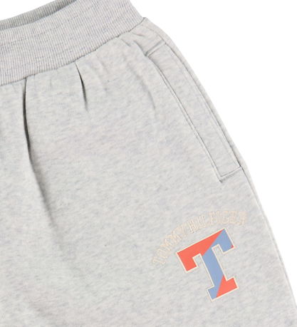 Tommy Hilfiger Joggingbuxur - T Varsity - Nýtt Light Grey Heathe