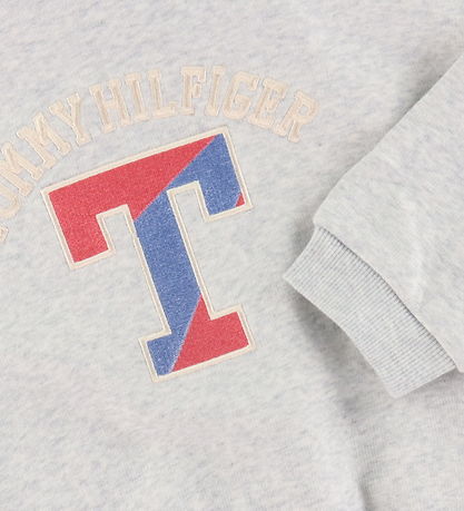Tommy Hilfiger Hoodie - T Varsity - New Light Grey Heather