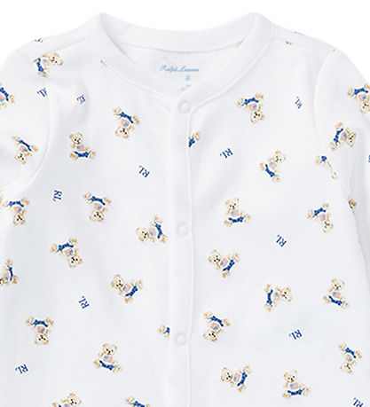 Polo Ralph Lauren Jumpsuit - Core Replen - White/Blue w. Soft To Polo Ralph Lauren Jumpsuit - Core Replen - White/Blue w. Soft To