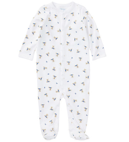 Polo Ralph Lauren Jumpsuit - Core Replen - White/Blue w. Soft To Polo Ralph Lauren Jumpsuit - Core Replen - White/Blue w. Soft To