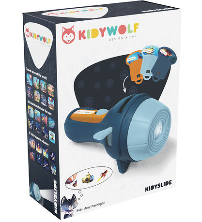 Kidywolf Flashlight w. Stories - Kidyslide - Blue Kidywolf Flashlight w. Stories - Kidyslide - Blue