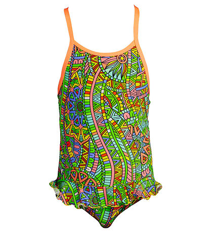 Funkita Swimsuit - UV50+ - Belted Frill - Minty Mixer Funkita Swimsuit - UV50+ - Belted Frill - Minty Mixer