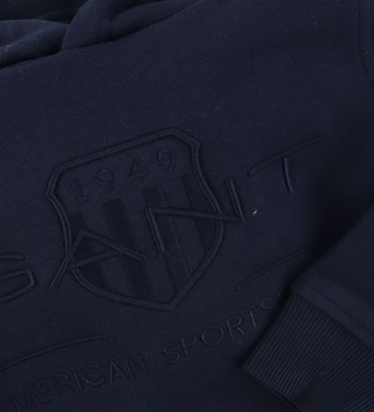 GANT Hoodie - Tonal Shield - Evening Blue