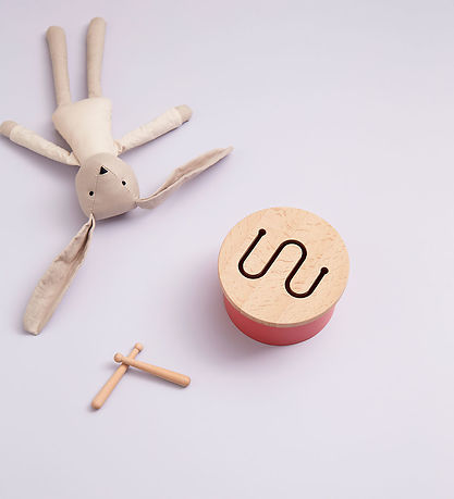 Kids Concept Wooden Toy - Drum Mini - 16.5 x 9 cm - Red Kids Concept Wooden Toy - Drum Mini - 16.5 x 9 cm - Red