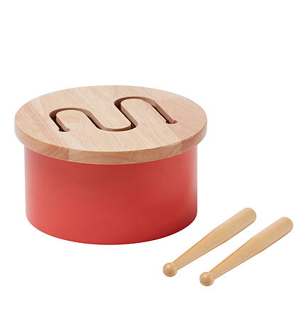 Kids Concept Treleker - Trommel Mini - 16,5 x 9 cm - Rød