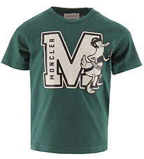 Moncler T-shirt - Green/White w. Print Moncler T-shirt - Green/White w. Print