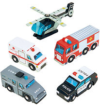 Tender Leaf Wooden Toy - Emergency vehicles - 5 Parts Tender Leaf Wooden Toy - Emergency vehicles - 5 Parts