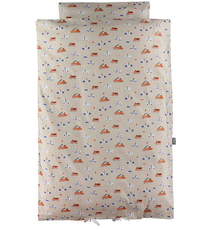 Nørgaard Madsens Bedding - Baby - Sand w. Fire trucks