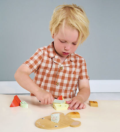 Tender Leaf Wooden Toy - Cutting Board with cheese - 15 Parts