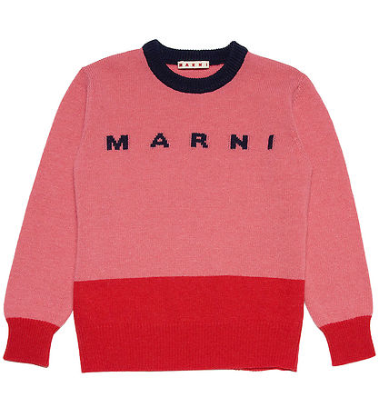 Marni Blouse - Wol - Koraal/Rood m. Navy Marni Blouse - Wol - Koraal/Rood m. Navy