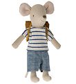 Souris Maileg - Grand frère - Souris à vélo av. Sac - Bleu Souris Maileg - Grand frère - Souris à vélo av. Sac - Bleu