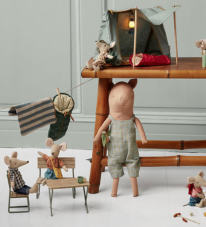 Maileg Happy Camper Single Person Tent - Mouse - Green/Green Maileg Happy Camper Single Person Tent - Mouse - Green/Green