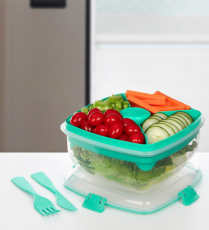 Boîte à Repas av. Accessoires Sistema - Salad Max - 1,63 L - Tur Boîte à Repas av. Accessoires Sistema - Salad Max - 1,63 L - Tur