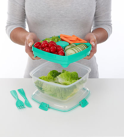Boîte à Repas av. Accessoires Sistema - Salad Max - 1,63 L - Tur