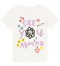 Stella McCartney Kids T-shirt - Off White w. Print Stella McCartney Kids T-shirt - Off White w. Print