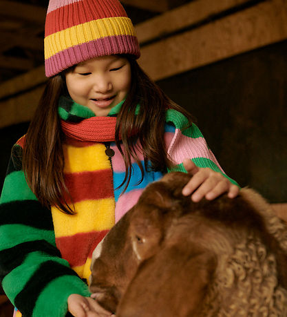Stella McCartney Kids Beanie - Knitted - Red/Pink Striped