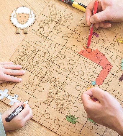 Puzzle - bois Crateit - La Ferme - 36 Briques - Histoire audio Puzzle - bois Crateit - La Ferme - 36 Briques - Histoire audio