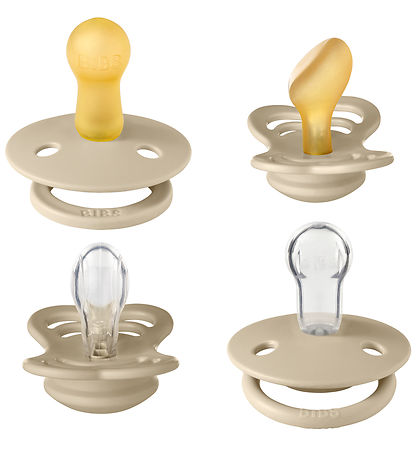 BIBS Try-It Pacifiers - 4-Pack - Size 1 - Natural Rubber - Vanil BIBS Try-It Pacifiers - 4-Pack - Size 1 - Natural Rubber - Vanil