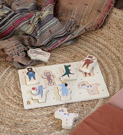 Sebra Puzzel - Hout - Tenen/bouwers