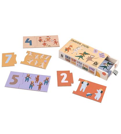 Sebra Jigsaw Puzzles w. numbers - 1-10 - Toes/Builders
