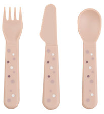 Couverts Done by Deer - 3 pièces - Happy Dots - Powder Couverts Done by Deer - 3 pièces - Happy Dots - Powder