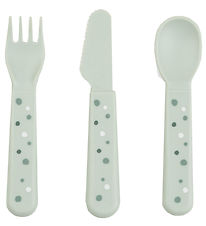 Couverts Done by Deer - 3 pièces - Happy Dots - Green Couverts Done by Deer - 3 pièces - Happy Dots - Green