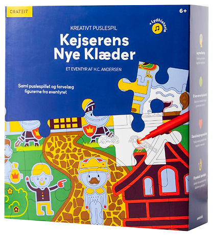 Crateit Pússl - viðar - Nýju fötin keisarans - 36 Kubbar - Skjól