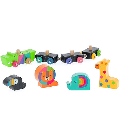 Vilac Train - Wood - 8 Parts - Train With Animals