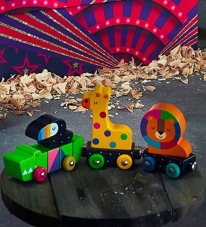 Vilac Train - Wood - 8 Parts - Train With Animals