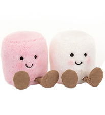 Jellycat Knuffel - 9x15 cm - Amuseable Roze en Witte Marshmallow