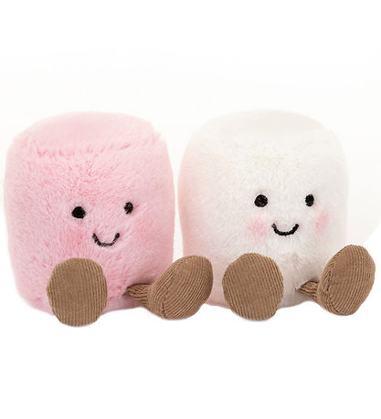 Jellycat Knuffel - 9x15 cm - Amuseable Roze en Witte Marshmallow