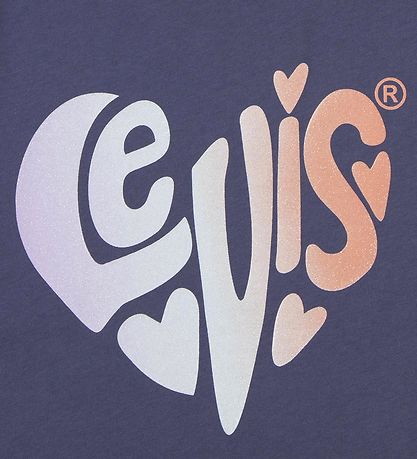 Levis Kids T-shirt - Oversized - Crown Blue w. Heart