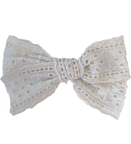 By Stær Hair Clip w. Bow - Franka - 9x6 cm - Light blue Embroide