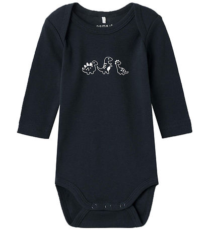 Name It Bodysuit l/s - NbmBody - 2-Pack - Dino/Bright White