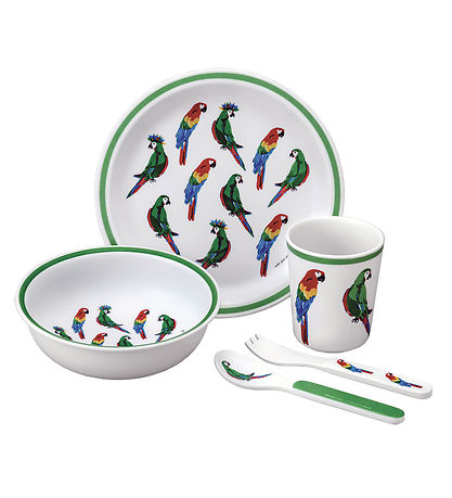Petit Jour Paris Bestek-Set - 5 Onderdelen - Melamine - Papegaai