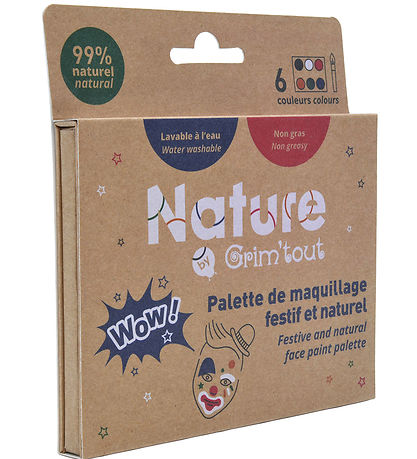 Maquillage pour Visage Grim Tout - 6 Couleurs av. Pinceau - Waou Maquillage pour Visage Grim Tout - 6 Couleurs av. Pinceau - Waou