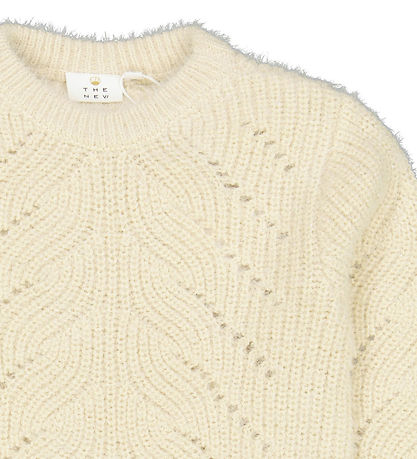 The New Blouse - Knitted - TnDiva - White Swan w. Glitter