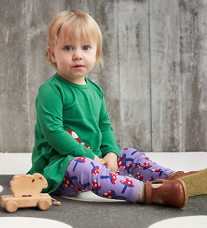 Freds World Dress - Mushroom - Earth Green w. Red