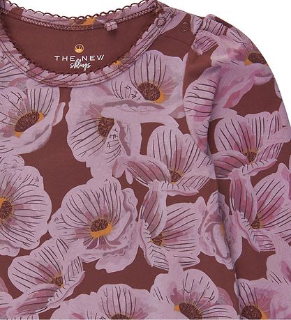 The New Siblings Dress - TnsHaldora - Rose Brown w. Flowers