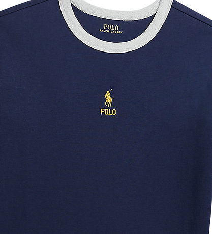 Polo Ralph Lauren Blouse - Navy w. Bordeaux/Dark Green