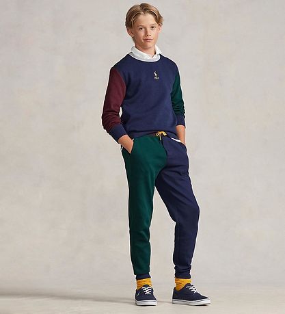 Polo Ralph Lauren Blouse - Navy w. Bordeaux/Dark Green