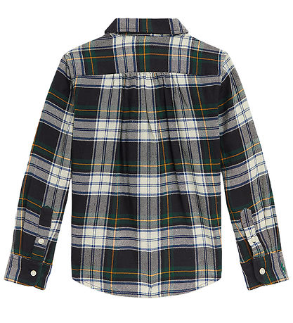 Polo Ralph Lauren Overhemd - Crème/Groen Geruit m. Ruches