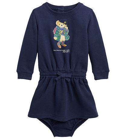 Polo Ralph Lauren 스웨트 드레스 포함 블루머 팬츠 - 네이비 포함 봉제인형