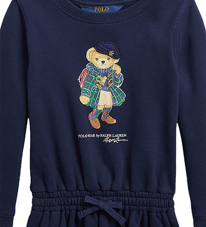 Polo Ralph Lauren Sweatkleid - Navy m. Kuscheltier Polo Ralph Lauren Sweatkleid - Navy m. Kuscheltier