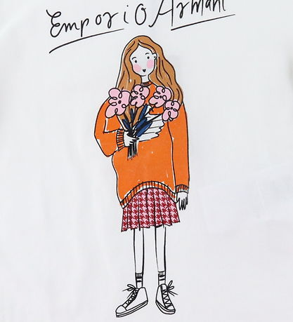 Emporio Armani T-shirt - White w. Girl