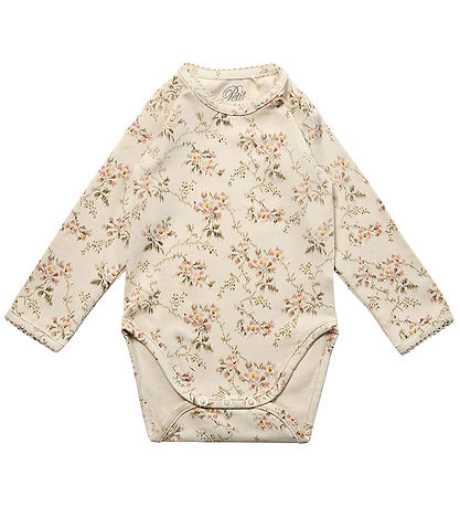 Petit by Sofie Schnoor Romper L/æ - Zand m. Bloemen