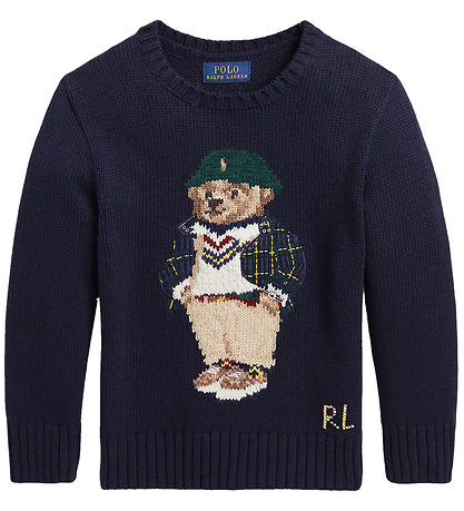 Polo Ralph Lauren Blouse - Knitted - Navy w. Soft Toy Polo Ralph Lauren Blouse - Knitted - Navy w. Soft Toy