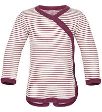 Engel Wrap Bodysuit l/s - Wool/Silk - Natural/Orchid Engel Wrap Bodysuit l/s - Wool/Silk - Natural/Orchid