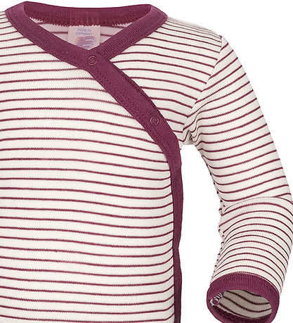 Engel Wrap Bodysuit l/s - Wool/Silk - Natural/Orchid Engel Wrap Bodysuit l/s - Wool/Silk - Natural/Orchid